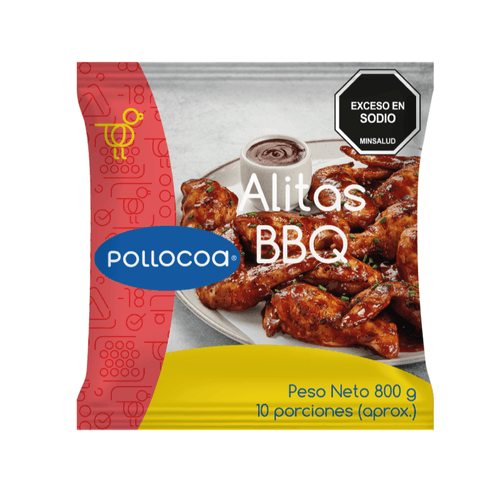 Alitas de pollo en BBQ PolloCoa X 800 g