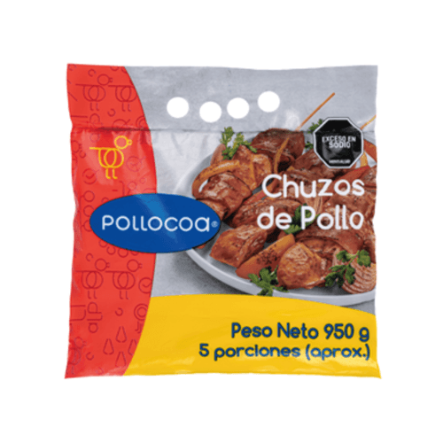Paquete chuzos de pollo PolloCoa X 950 g X 5 U