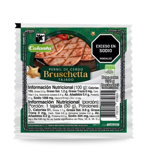 Pernil Ahumado Bruschetta Tajado X 250 g