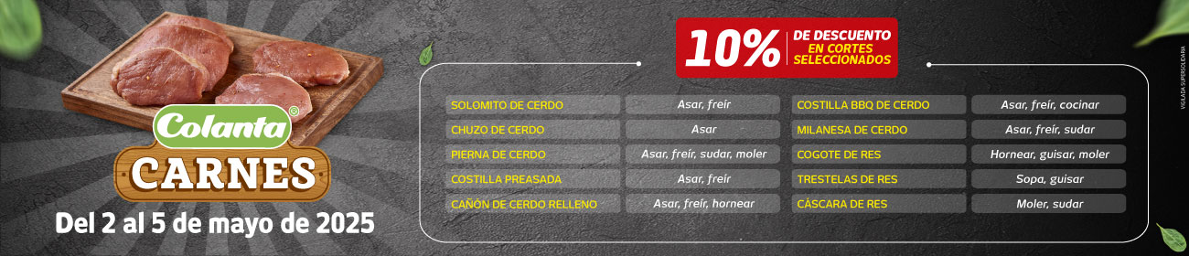 Descuento en carnes en pidecolanta.com