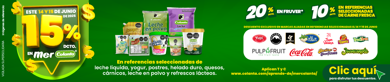 Este 14 y 15 de junio descuentos en pidecolanta.com
