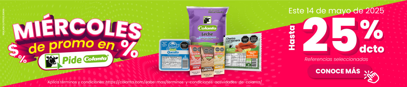 Miércoles de descuentos en pidecolanta.com