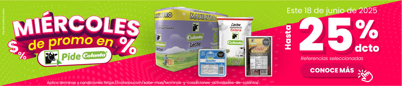 Miércoles de promo en pidecolanta.com