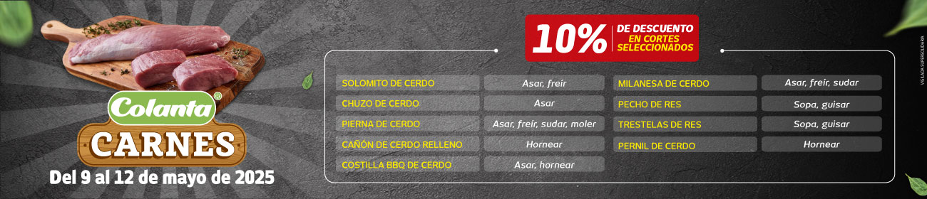 Descuento en carnes en pidecolanta.com